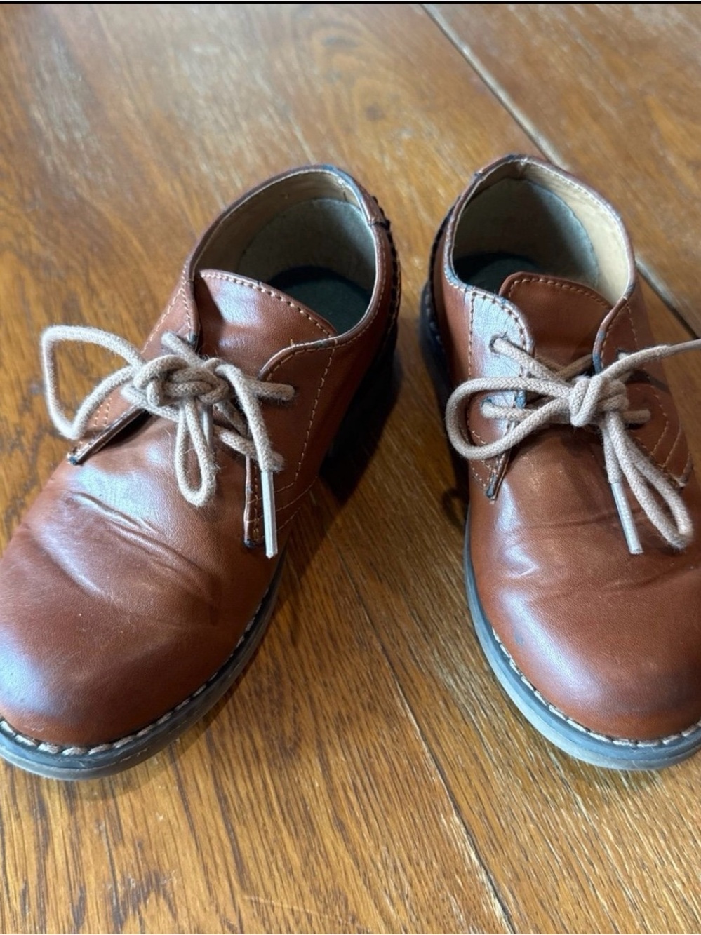 Original Penguin Kids Tan/Brown Lace-Up Dress Shoes